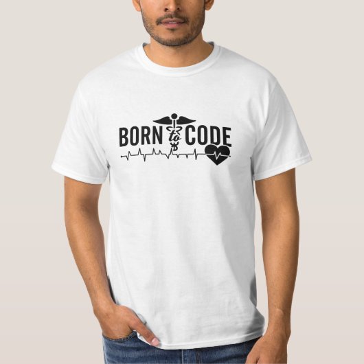 Geboren op Code Medical Coder Programmer ICD Coder T-shirt (Voorkant)