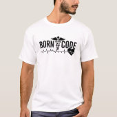 Geboren op Code Medical Coder Programmer ICD Coder T-shirt (Voorkant)