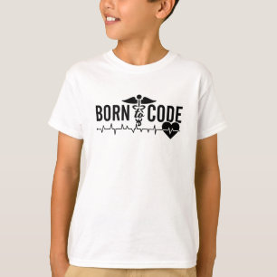 Geboren op Code Medical Coder Programmer ICD Coder T-shirt