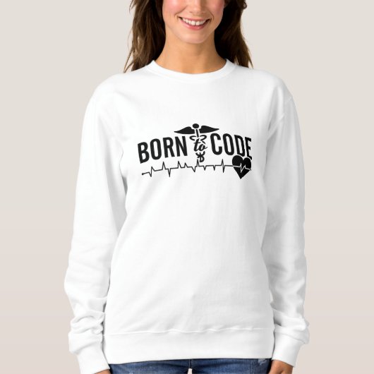 Geboren op Code Medical Coder Programmer ICD Coder Trui (Voorkant)