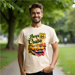 Geboren op Cruise Route 66 Classic Car Road Trip T-shirt