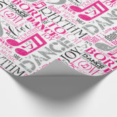 Geboren op Dance Pink/Black ID277 Cadeaupapier (Hoek)