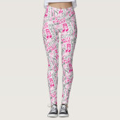 Geboren op Dance Pink/Black ID277 Leggings (Voorkant)