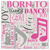 Geboren op Dance Pink/Black ID277 Stof (Close Up)