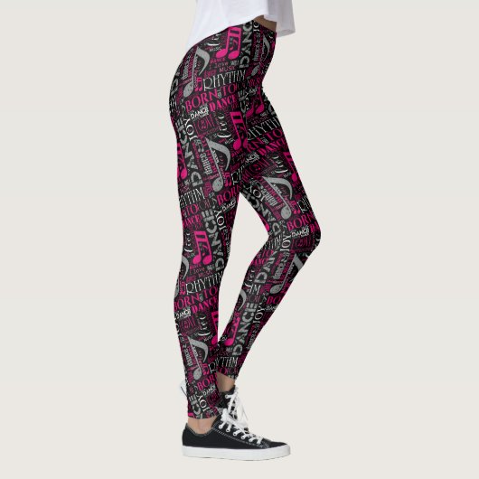 Geboren op Dance Pink/White ID277 Leggings (Rechts)