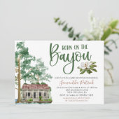 Geboren op de Bayou Baby shower Invitation Kaart (Staand voorkant)