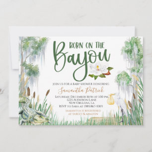 Geboren op de Bayou Baby shower Invitation Kaart