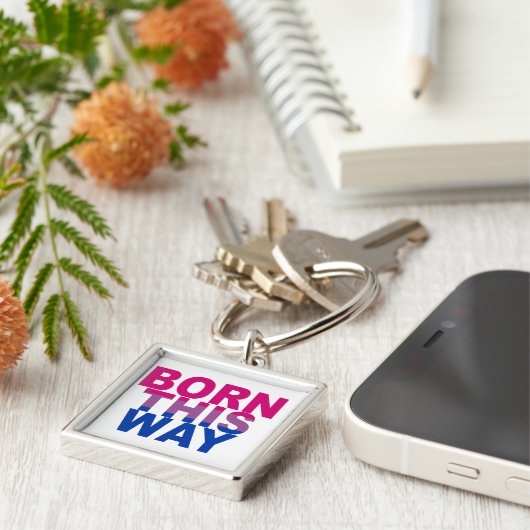 Geboren op deze manier Bi pride Sleutelhanger (Zijkant)