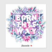 Geboren op deze manier Floral Bi Pride Sticker (Vel)