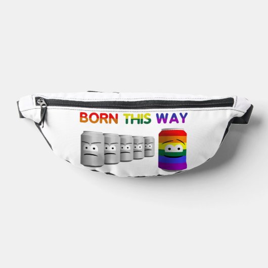 Geboren op deze manier LGBT Rainbow Stripe Heuptasje (Liggend)