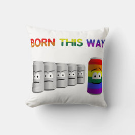 Geboren op deze manier LGBT Rainbow Stripe Kussen
