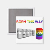 Geboren op deze manier LGBT Rainbow Stripe Magneet (Voorkant / Achterkant)