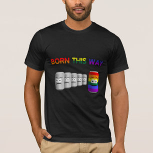 Geboren op deze manier LGBT Rainbow Stripe T-shirt