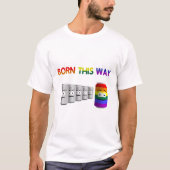 Geboren op deze manier LGBT Rainbow Stripe T-shirt (Voorkant)