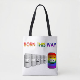Geboren op deze manier LGBT Rainbow Stripe Tote Bag