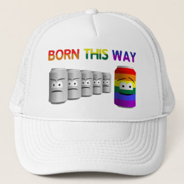 Geboren op deze manier LGBT Rainbow Stripe Trucker Pet