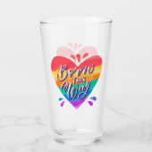 Geboren op deze manier Rainbow Heart Glas (Voorkant)
