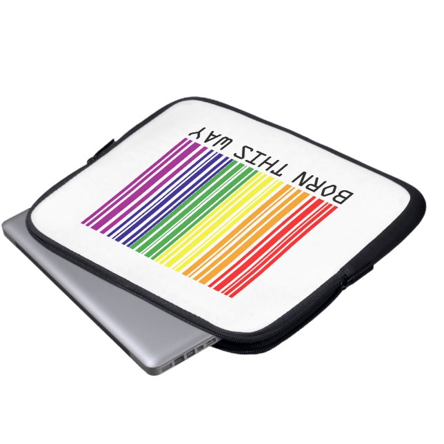 Geboren op deze manier Rainbow Label Laptop Sleeve (Voorkant onderkant)