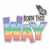 Geboren op deze manier regenboog sticker (Voorkant)