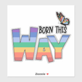 Geboren op deze manier regenboog sticker