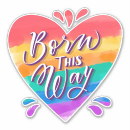 Geboren op deze Way Pride Heart Sticker