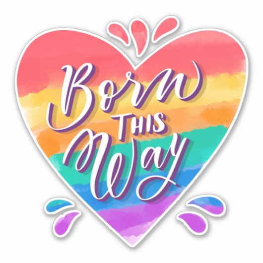 Geboren op deze Way Pride Heart Sticker (Voorkant)