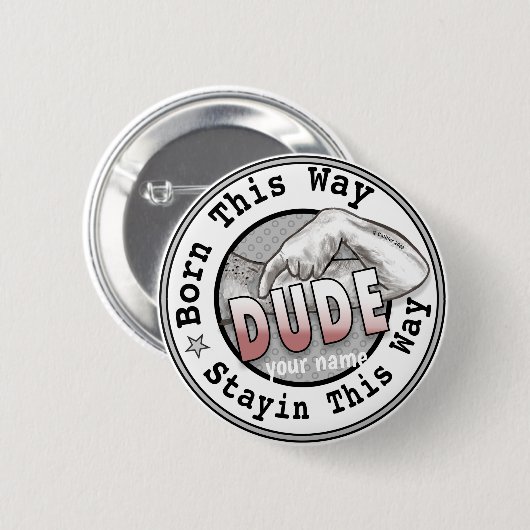 Geboren op een kerel ronde button 5,7 cm (Voorkant /achterkant)