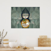 Geboren op een Pumpkin ART PRINT-hekhalloween Poster (Keuken)