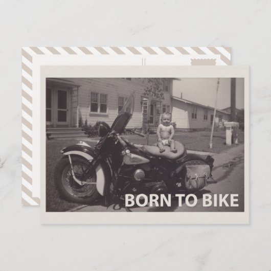 geboren op fiets briefkaart (Voorkant / Achterkant)