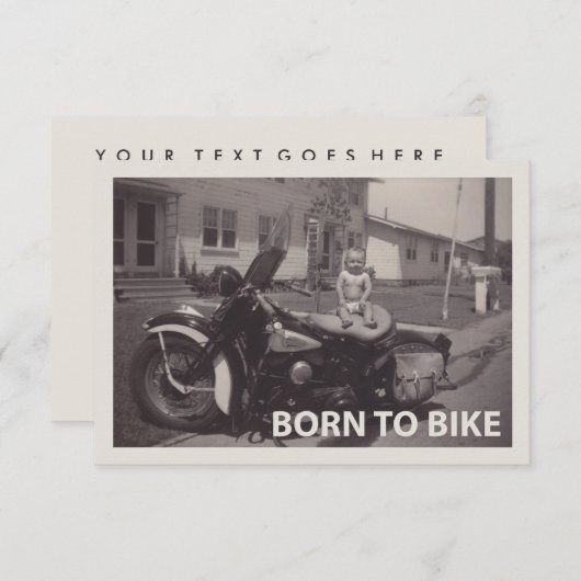 geboren op fiets kaart (Voorkant / Achterkant)