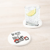 Geboren op fiets zandsteen onderzetter (Zijkant)