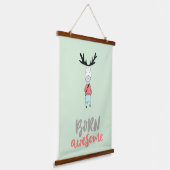 Geboren op Geweldige moderne Cartoon Deer Hangend Wandkleed (Gebogen)