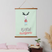 Geboren op Geweldige moderne Cartoon Deer Hangend Wandkleed (Slaapkamer)