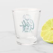 Geboren op golf gedwongen tot werk shot glas (Achterkant)