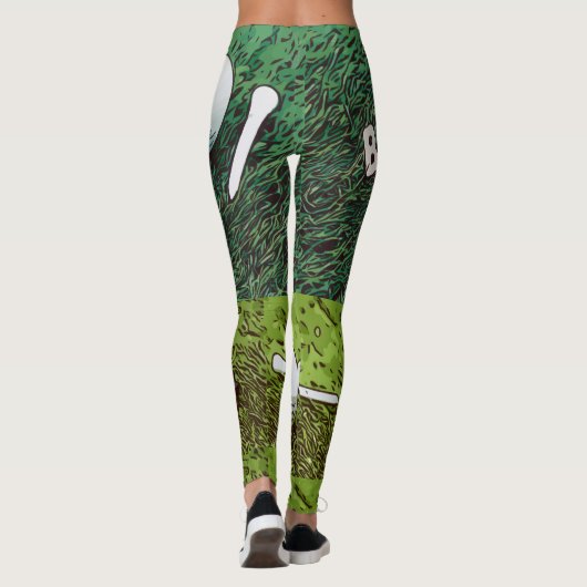 Geboren op golf met golfbal en t-shirt op gras leggings (Achterkant)