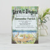 Geboren op het Bayou Swamp Baby shower Invitation Kaart (Staand voorkant)