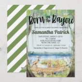 Geboren op het Bayou Swamp Baby shower Invitation Kaart (Voorkant / Achterkant)