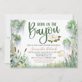 Geboren op het Bayou Swamp Baby shower Invitation Kaart