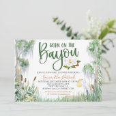 Geboren op het Bayou Swamp Baby shower Invitation Kaart (Staand voorkant)