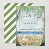 Geboren op het Bayou Swamp Baby shower Invitation Kaart (Voorkant / Achterkant)
