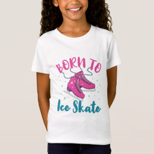 Geboren op Ice Schaats Cute Figuur Skater T-shirt