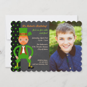 Geboren op Irish Birthday Party Photo Invitation Kaart