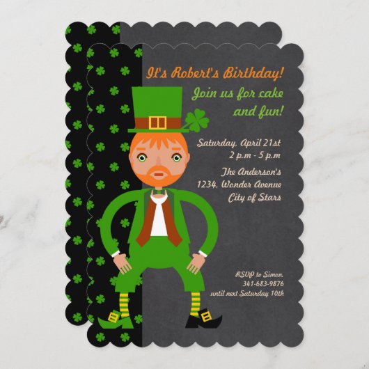 Geboren op Irish kind Kaart (Voorkant / Achterkant)