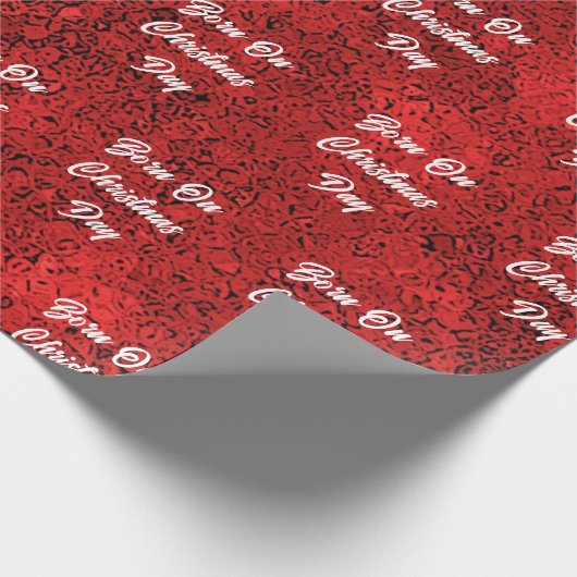 Geboren op kerstdagpapier cadeaupapier (Hoek)