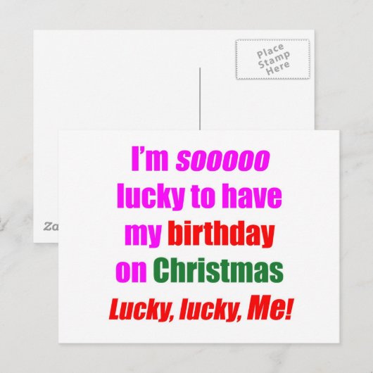 Geboren op kerstmis feestdagenkaart (Voorkant / Achterkant)