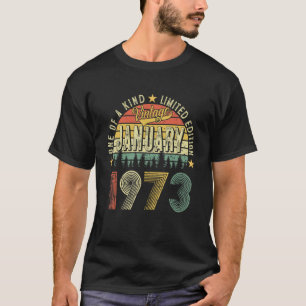 Geboren op Mannen 50e verjaardag januari 1973 T-shirt