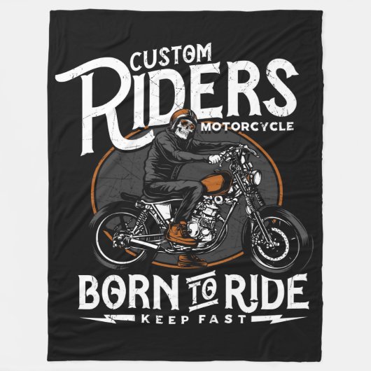Geboren op motorrijwielen fleece deken (Voorkant)