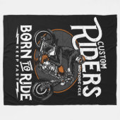 Geboren op motorrijwielen fleece deken (Voorkant (Horizontaal))