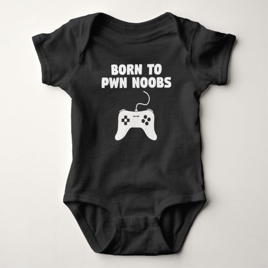 Geboren op Noobs Video Games Romper (Voorkant)