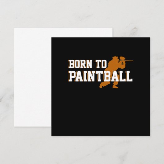 Geboren op Paintball Pistool Marker Paintball Play Kaart (Voorkant / Achterkant)